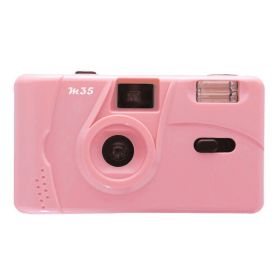 For Kodak Film Camera Vintage M35 Non-Disposable Retro Film Machine Manual Reusable Film Camera with Flash Function (Color: Pink)